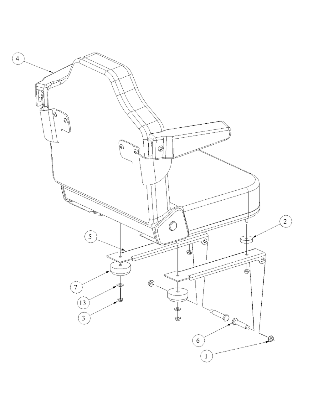 Seat Assembly Diagram and Parts List for M60-KH 53AB5BAX150-25-HP Cub Cadet Lawn Tractor